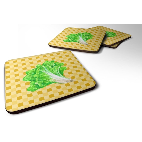 Carolines Treasures Lettuce on Basketweave Foam Coasters - Set of 4 - BB7203FC
