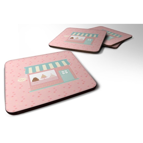 Carolines Treasures Bake Shoppe Pink Foam Coasters - Set of 4 - BB7269FC
