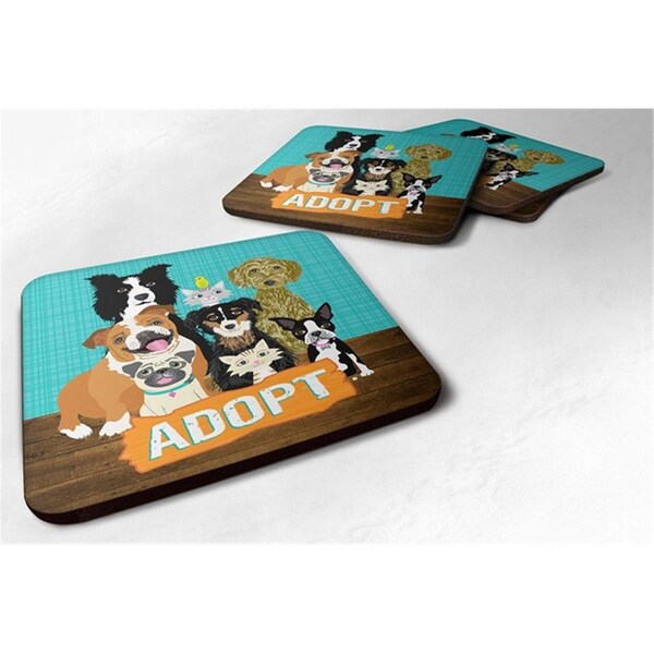 Carolines Treasures Adopt Pets Adoption Foam Coasters, Set of 4 - VHA3007FC