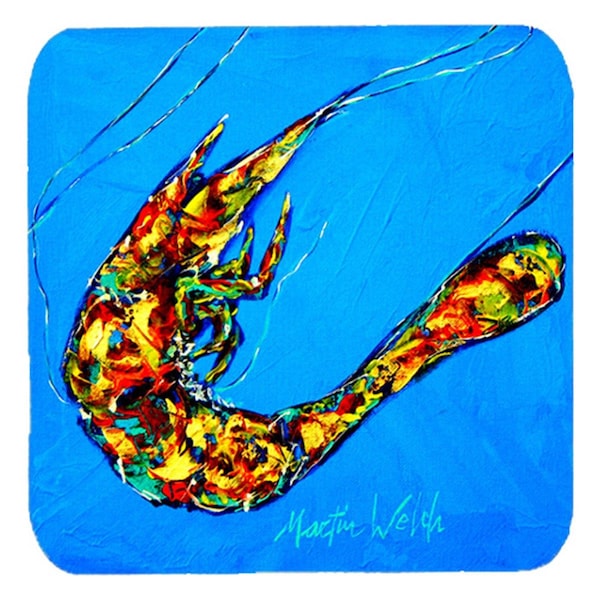 Carolines Treasures Shrimp Felix Foam Coasters- Set of 4 - MW1026FC