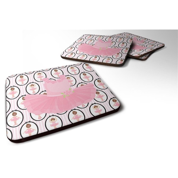 Carolines Treasures Ballerina Pink Tutu Foam Coaster, Set of 4 - BB5153FC