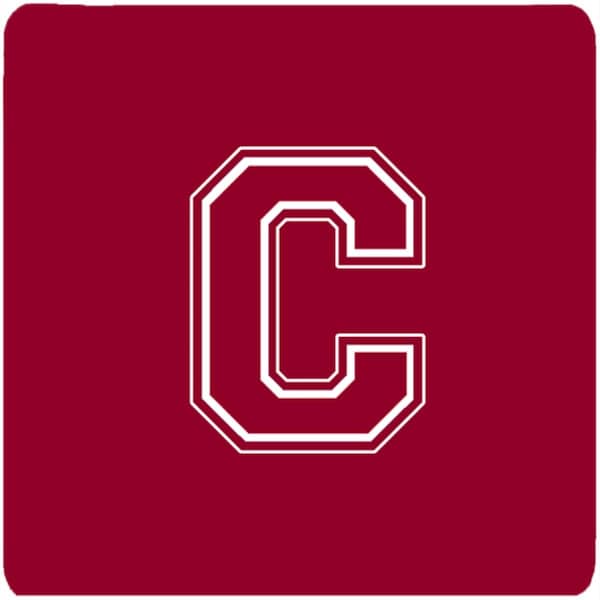 Carolines Treasures Set of 4 Monogram - Maroon and White Foam Coasters Initial Letter C - CJ1032-CFC
