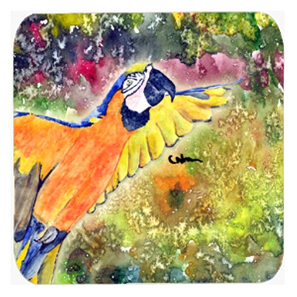 Carolines Treasures Parrot Foam Coasters- Set of 4 - 8602FC