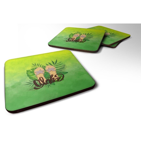 Carolines Treasures Aloha Flip Flops Foam Coasters - Set of 4 - BB7449FC