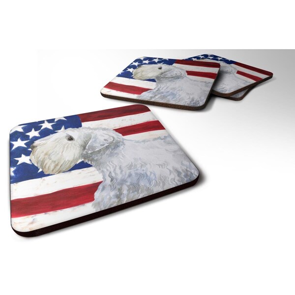 Carolines Treasures Sealyham Terrier Patriotic Foam Coaster, 3.5 x 3.5 in. - Set of 4 - BB9684FC