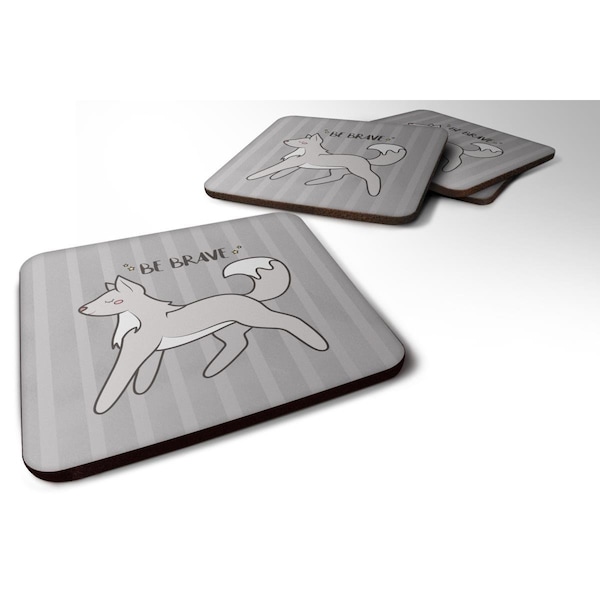Carolines Treasures Nursery Be Brave Wolf Foam Coasters - Set of 4 - BB7472FC
