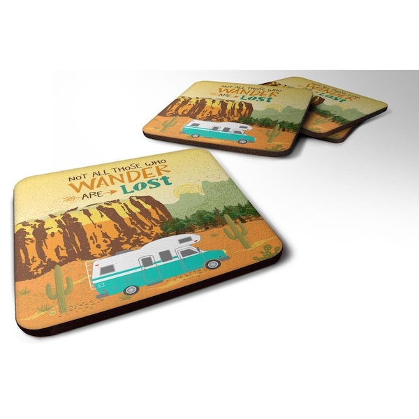 Carolines Treasures RV Camper Camping Wander Foam Coasters - Set of 4 - VHA3027FC