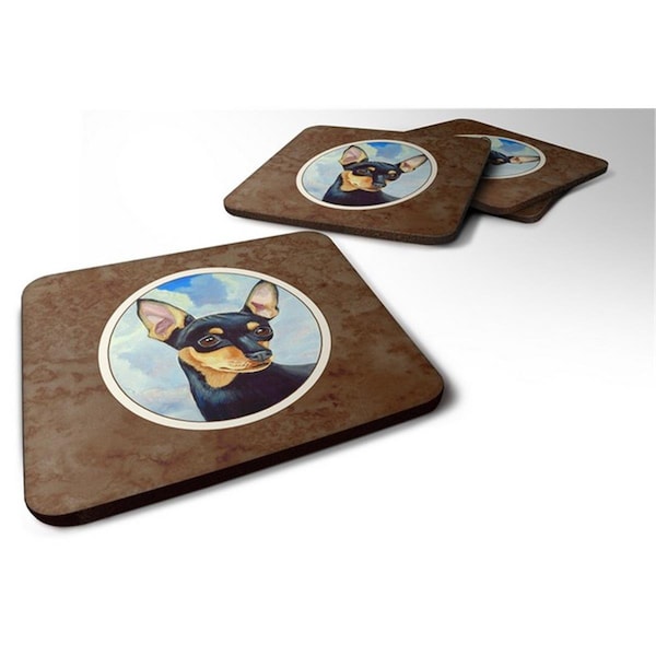 Carolines Treasures Miniature Pinscher Black and Tan Foam Coaster, Set of 4 - 7073FC