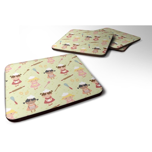 Carolines Treasures Bakers Delight on Green Foam Coasters - Set of 4 - BB7314FC