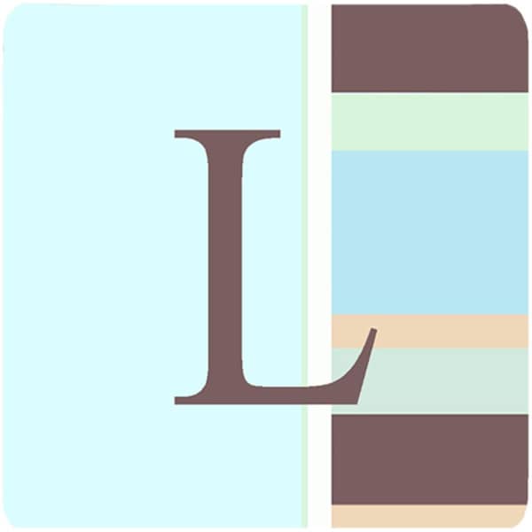 Carolines Treasures Monogram - Blue Stripes Foam Coasters Initial Letter L- Set of 4 - CJ1003-LFC