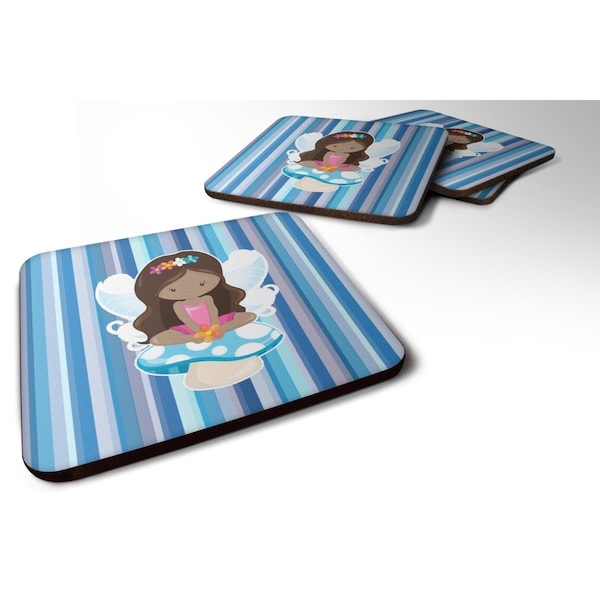 Carolines Treasures Fairy Blue Stripes Foam Coasters - Set of 4 - BB6917FC