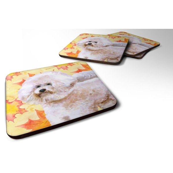 Carolines Treasures Bichon Frise No.2 Fall Foam Coaster, 3.5 x 3.5 in. - Set of 4 - BB9966FC
