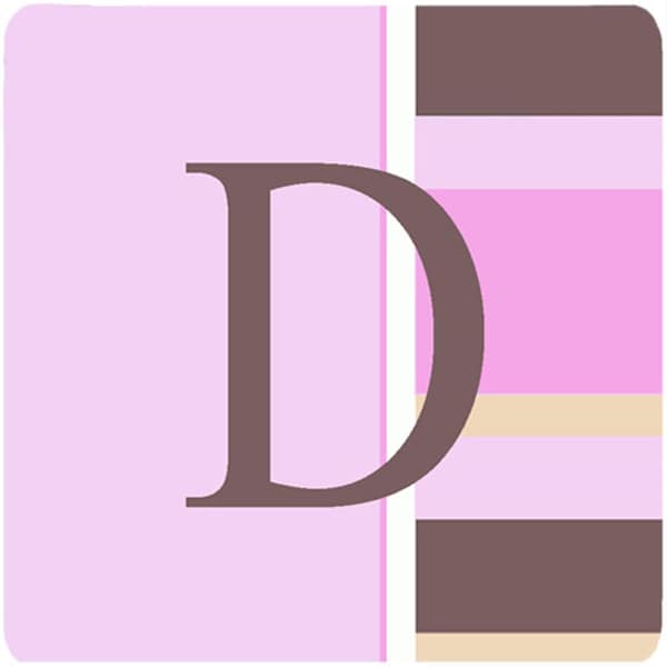 Carolines Treasures Monogram - Pink Stripes Foam Coasters Initial Letter D- Set of 4 - CJ1005-DFC