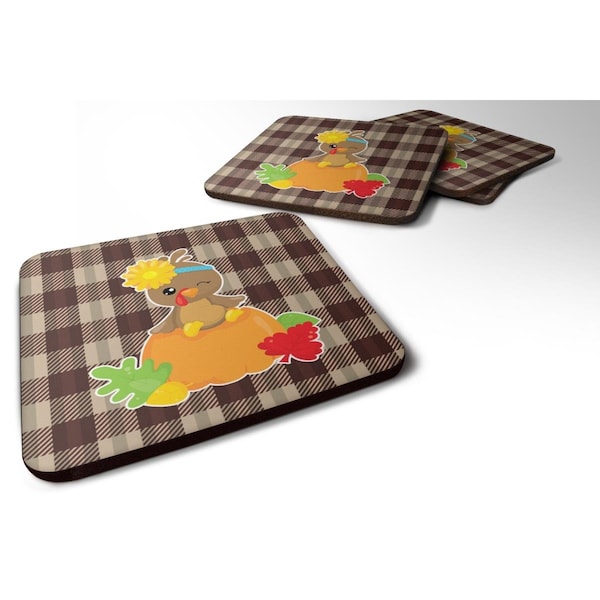 Carolines Treasures Thanksgiving Baby Turkey Foam Coasters - Set of 4 - BB7113FC