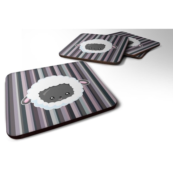 Carolines Treasures Black Sheep Lamb Face Foam Coasters - Set of 4 - BB6931FC