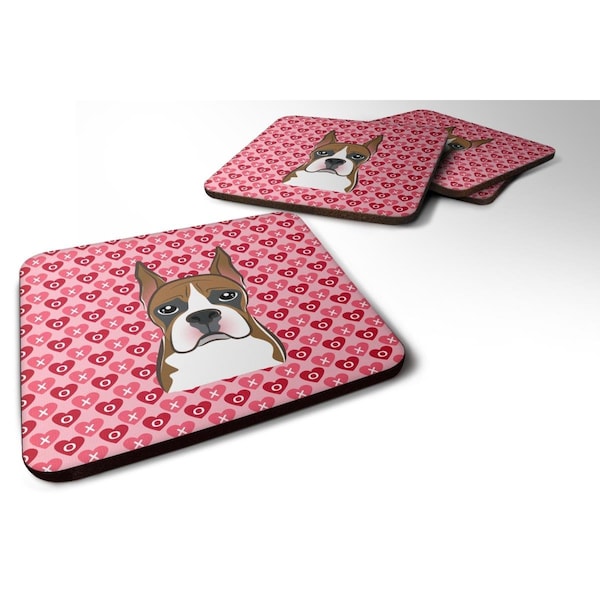 Carolines Treasures Boxer Hearts Foam Coasters - Set of 4 - BB5293FC