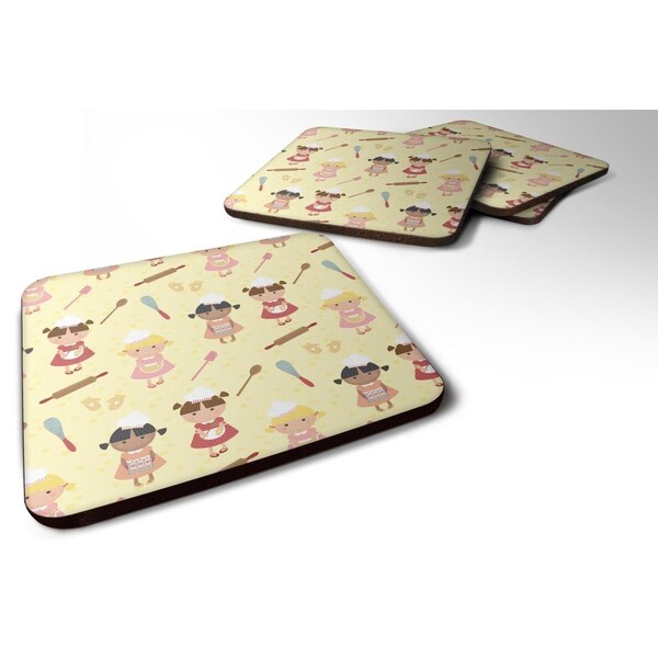 Carolines Treasures Bakers Delight on Yellow Foam Coasters - Set of 4 - BB7313FC