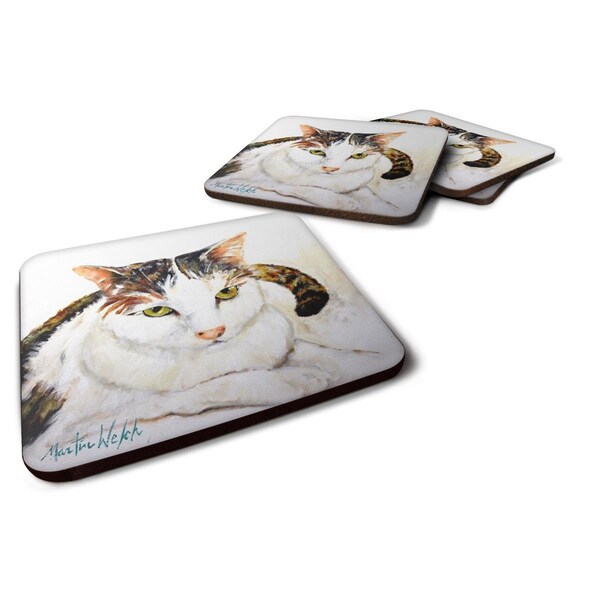 Carolines Treasures Lanie Cat Foam Coasters - Set of 4 - MW1334FC