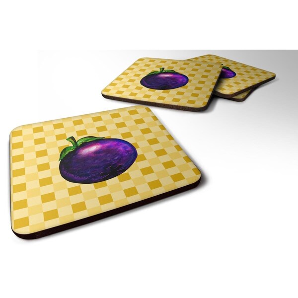 Carolines Treasures Mangosteen on Basketweave Foam Coasters - Set of 4 - BB7236FC