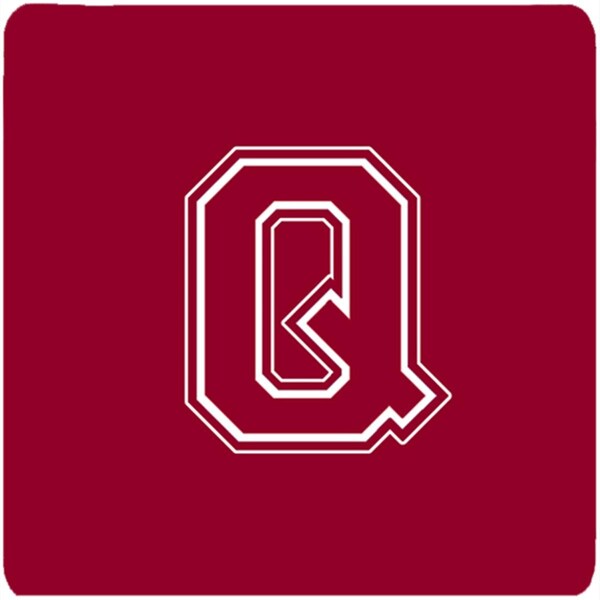 Carolines Treasures Set of 4 Monogram - Maroon and White Foam Coasters Initial Letter Q - CJ1032-QFC