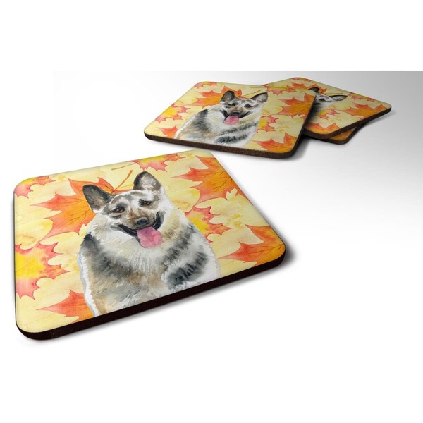 Carolines Treasures East-European Shepherd Fall Foam Coaster, 3.5 x 3.5 in. - Set of 4 - BB9910FC