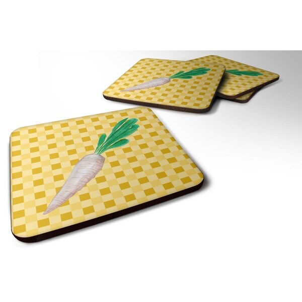 Carolines Treasures White Radish on Basketweave Foam Coasters - Set of 4 - BB7216FC