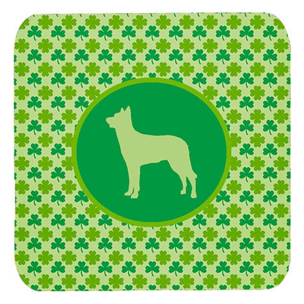 Carolines Treasures Beauceron Lucky Shamrock Foam Coasters- Set of 4 - SDK1113-C-FC