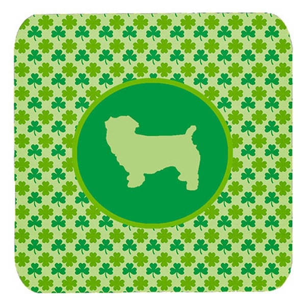 Carolines Treasures Glen Of Imal Lucky Shamrock Foam Coasters- Set of 4 - SDK1032-C-FC