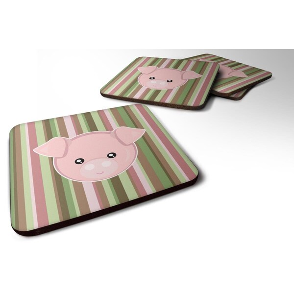 Carolines Treasures Pig Face Foam Coasters - Set of 4 - BB6930FC