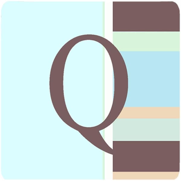 Carolines Treasures Monogram - Blue Stripes Foam Coasters Initial Letter Q- Set of 4 - CJ1003-QFC