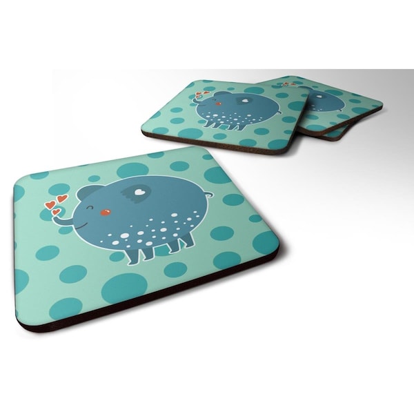 Carolines Treasures Blue Elephant Foam Coasters - Set of 4 - BB6733FC