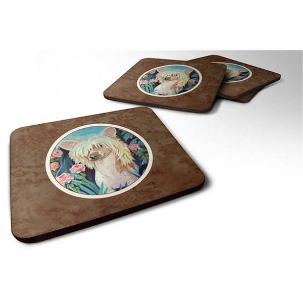Carolines Treasures Chinese Crested Foam Coaster, 3.5 x 0.25 x 3.5 in. - Set of 4 - 7087FC