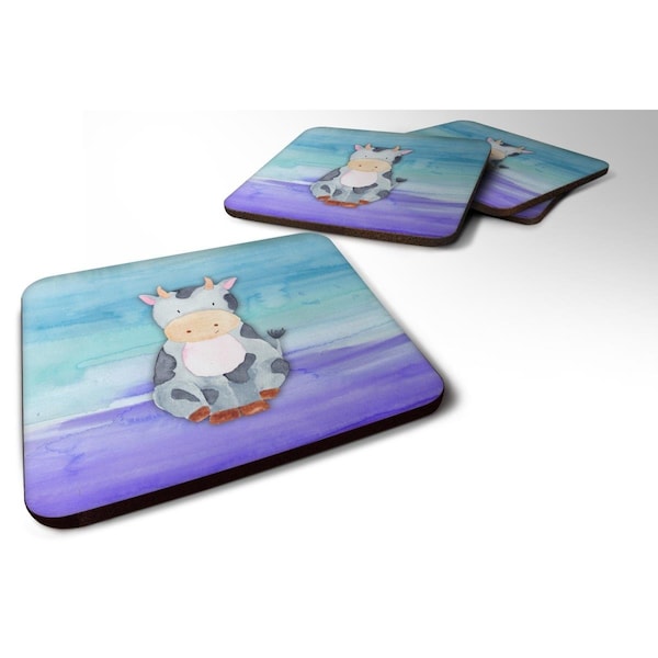 Carolines Treasures Cow Watercolor Foam Coasters - Set of 4 - BB7412FC