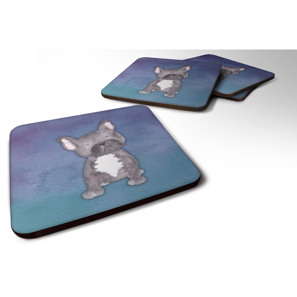 Carolines Treasures French Bulldog Watercolor Foam Coasters - Set of 4 - BB7395FC