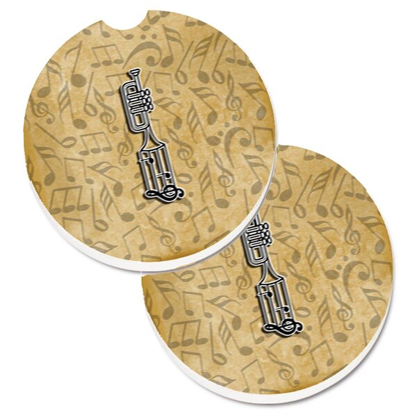 Carolines Treasures Letter I Musical Instrument Alphabet Cup Holder Car Coaster, 2PK - CJ2004-ICARC