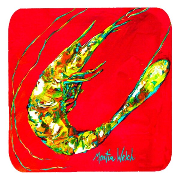 Carolines Treasures Shrimp Squiggles Foam Coasters- Set of 4 - MW1061FC