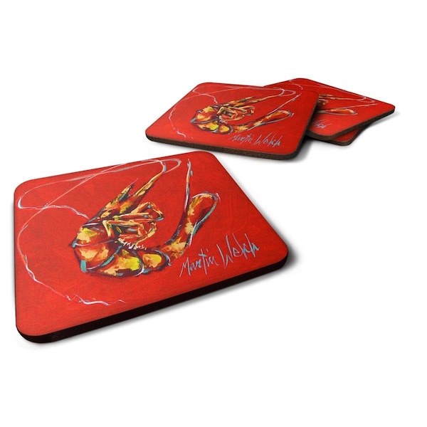 Carolines Treasures Red Shrimp Foam Coasters - Set of 4 - MW1347FC
