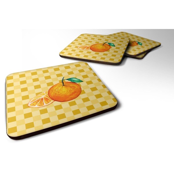 Carolines Treasures Oranges & Slice on Basketweave Foam Coasters - Set of 4 - BB7239FC