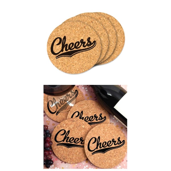 Ducky Days 4 in. Dia. Cheers Round Cork Coasters, 4PK - 8417185