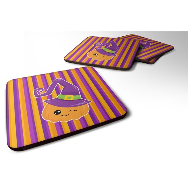 Carolines Treasures Halloween Pumpkin Witch Foam Coasters - Set of 4 - BB6967FC