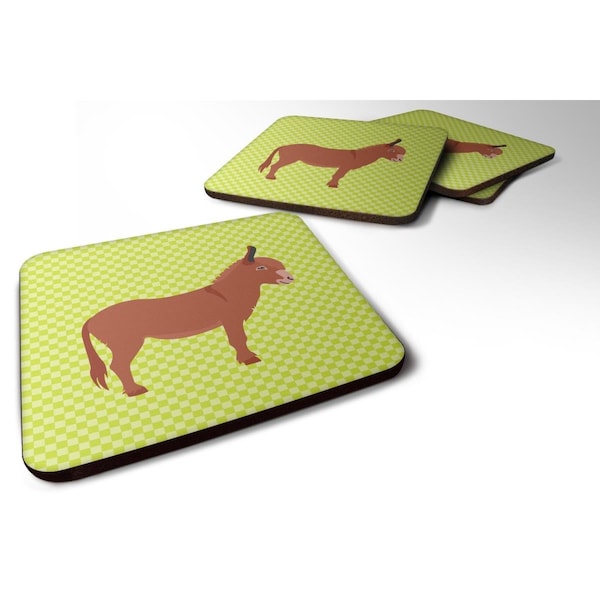 Carolines Treasures Irish Donkey Green Foam Coaster, Set of 4 - BB7674FC