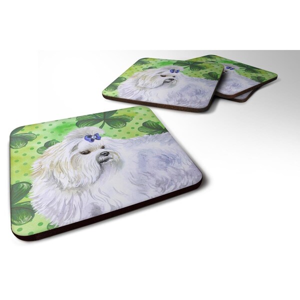 Carolines Treasures Maltese St Patricks Foam Coaster - Set of 4 - BB9825FC