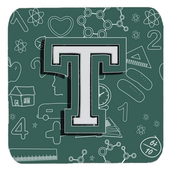 Carolines Treasures Letter T Back To School Initial Foam Coasters- Set of 4 - CJ2010-TFC