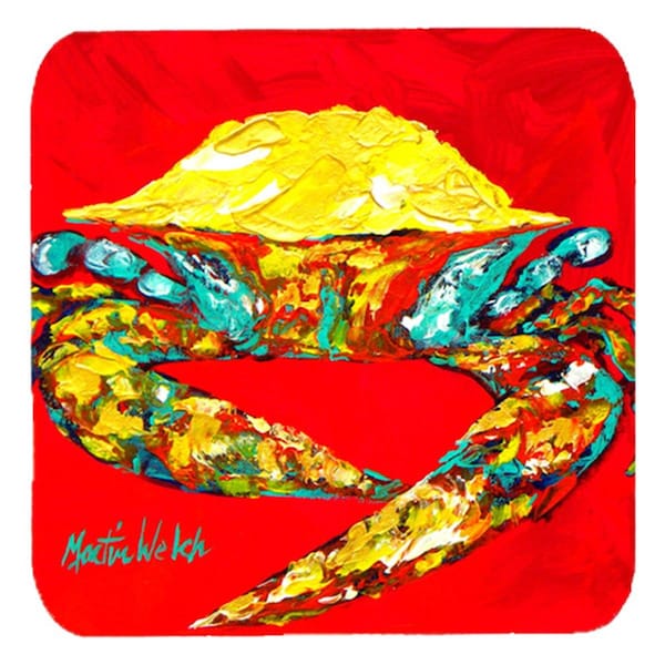 Carolines Treasures Crab Wiggles Foam Coasters- Set of 4 - MW1079FC