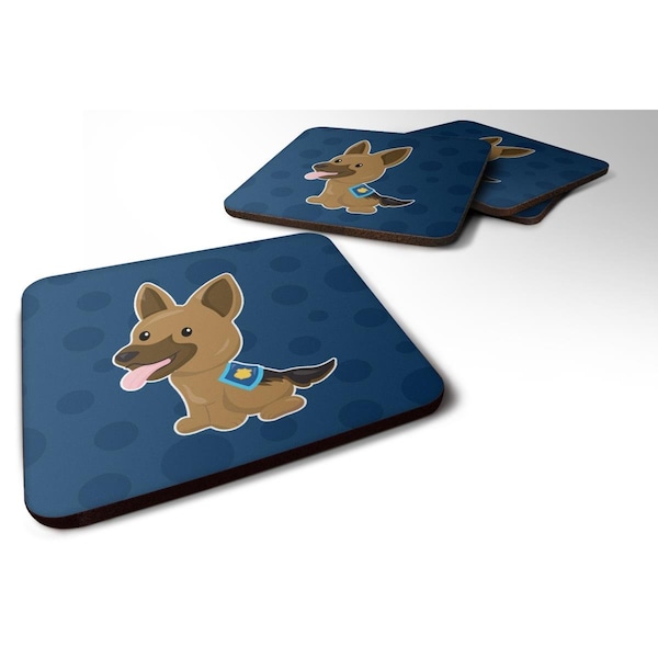 Carolines Treasures Police German Shepherd Foam Coasters - Set of 4 - BB7010FC