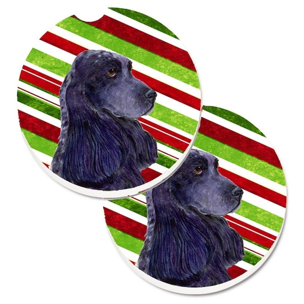 Carolines Treasures Cocker Spaniel Candy Cane Holiday Christmas Cup Holder Car Coaster, 2PK - SS4540CARC