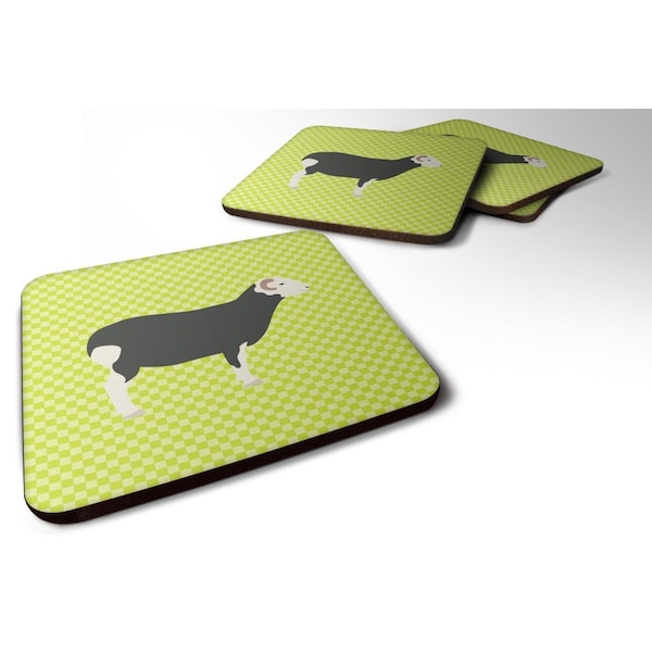 Carolines Treasures Herwick Sheep Green Foam Coaster, Set of 4 - BB7796FC