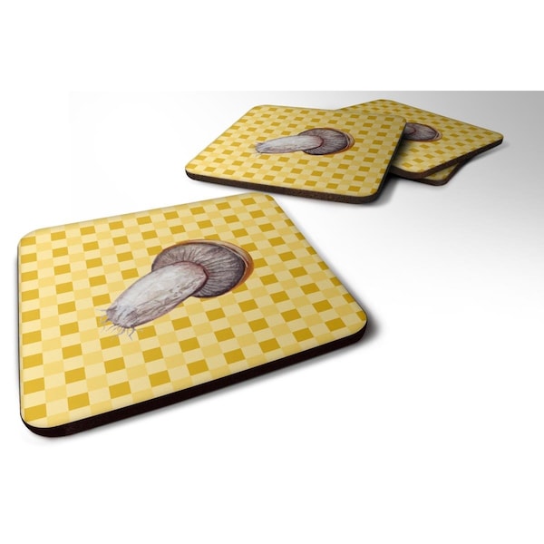 Carolines Treasures Rotkappe Mushroom on Basketweave Foam Coasters - Set of 4 - BB7212FC
