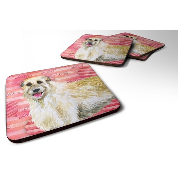 Carolines Treasures Irish Wolfhound Love Foam Coaster - Set of 4 - BB9757FC