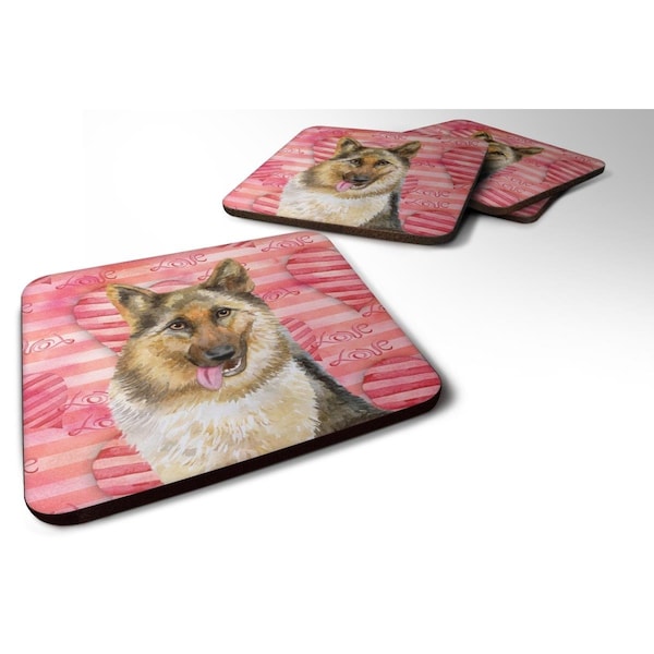 Carolines Treasures German Shepherd Love Foam Coaster - Set of 4 - BB9741FC